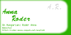 anna roder business card